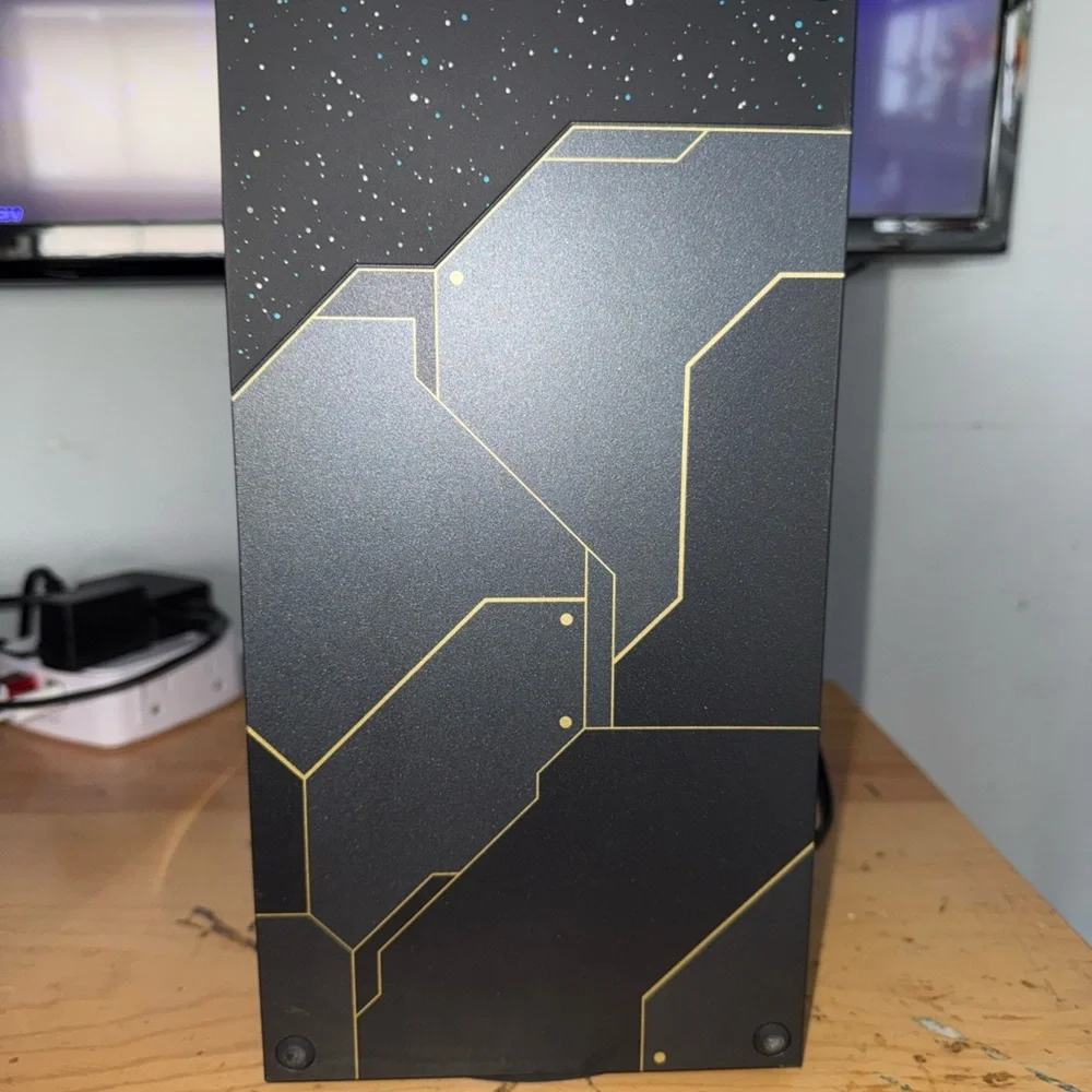 Microsoft Xbox Console - Black with Gold and Blue Accents